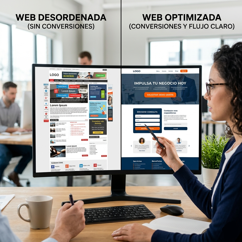 Página web que vende con estructura optimizada para convertir visitas en clientes y generar oportunidades de negocio